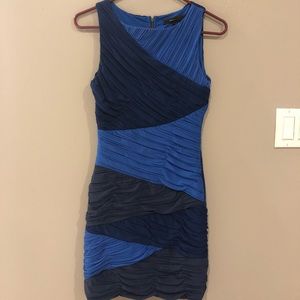 BCBG blue and grey dress